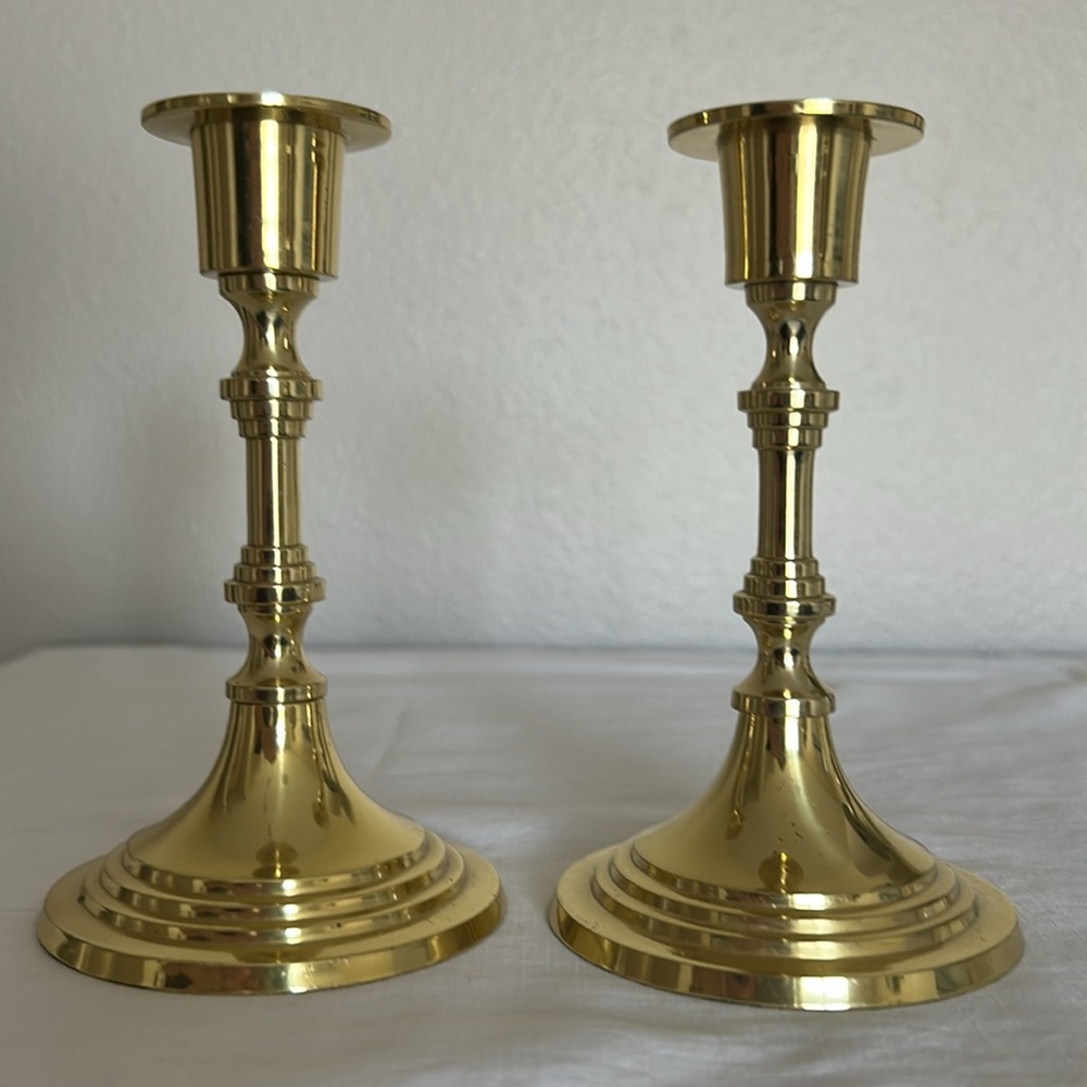 Set of 2 Brass Candlesticks